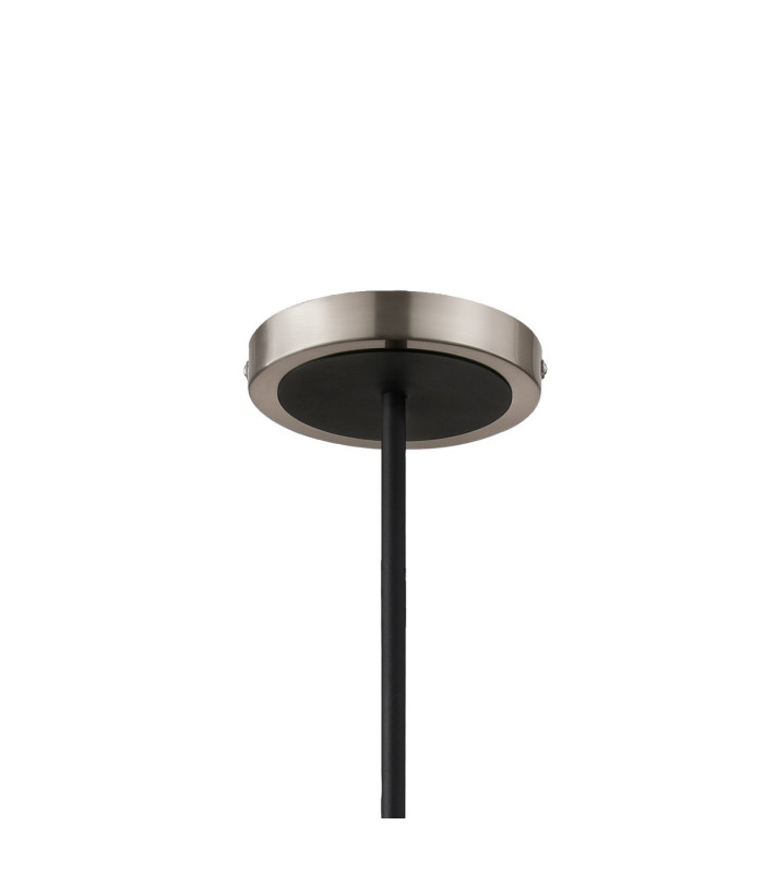 Worcester Swing Arm Telescopic Pendant 5 Light E14 Satin Nickel/Satin Black/Amber Striped Cylinder Glass-8