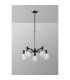 Worcester Swing Arm Telescopic Pendant 5 Light E14 Satin Nickel/Satin Black/Clear Striped Cylinder Glass-3