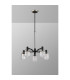 Worcester Swing Arm Telescopic Pendant 5 Light E14 Satin Nickel/Satin Black/Clear Striped Cylinder Glass-10