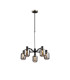 Worcester Swing Arm Telescopic Pendant 5 Light E14 Satin Nickel/Satin Black/Smoke Striped Cylinder Glass-1