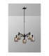 Worcester Swing Arm Telescopic Pendant 5 Light E14 Satin Nickel/Satin Black/Smoke Striped Cylinder Glass-3