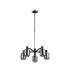 Worcester Swing Arm Telescopic Pendant 5 Light E14 Satin Nickel/Satin Black/Smoke Striped Cylinder Glass-4
