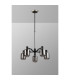 Worcester Swing Arm Telescopic Pendant 5 Light E14 Satin Nickel/Satin Black/Smoke Striped Cylinder Glass-10