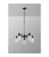 Worcester Swing Arm Telescopic Pendant 5 Light E14 Satin Nickel/Satin Black/Clear Twisted Cylinder Glass-3