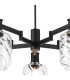 Worcester Swing Arm Telescopic Pendant 5 Light E14 Satin Nickel/Satin Black/Clear Twisted Cylinder Glass-6