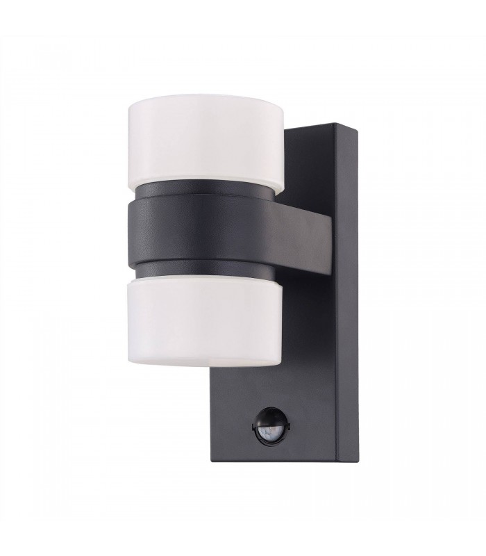LED Outdoor Up Down Wall Light with PIR Motion Sensor Anthracite IP44 - 1