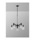 Worcester Swing Arm Telescopic Pendant 5 Light E14 Satin Nickel/Satin Black/Clear Twisted Cylinder Glass-10