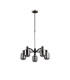 Worcester Swing Arm Telescopic Pendant 5 Light E14 Satin Nickel/Satin Black/Smoke Twisted Cylinder Glass-4