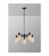 Worcester Swing Arm Telescopic Pendant 5 Light E14 Satin Nickel/Satin Black/Amber Uniform Dimple Cylinder Glass-3