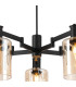 Worcester Swing Arm Telescopic Pendant 5 Light E14 Satin Nickel/Satin Black/Amber Uniform Dimple Cylinder Glass-6