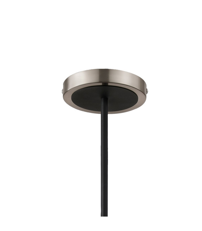 Worcester Swing Arm Telescopic Pendant 5 Light E14 Satin Nickel/Satin Black/Amber Uniform Dimple Cylinder Glass-8