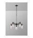 Worcester Swing Arm Telescopic Pendant 5 Light E14 Satin Nickel/Satin Black/Clear Uniform Dimple Cylinder Glass-3