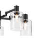 Worcester Swing Arm Telescopic Pendant 5 Light E14 Satin Nickel/Satin Black/Clear Uniform Dimple Cylinder Glass-5