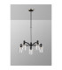 Worcester Swing Arm Telescopic Pendant 5 Light E14 Satin Nickel/Satin Black/Clear Uniform Dimple Cylinder Glass-10
