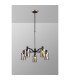 Worcester Swing Arm Telescopic Pendant 5 Light E14 Satin Nickel/Satin Black/Smoke Uniform Dimple Cylinder Glass-3