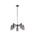 Worcester Swing Arm Telescopic Pendant 5 Light E14 Satin Nickel/Satin Black/Smoke Uniform Dimple Cylinder Glass-4