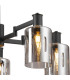 Worcester Swing Arm Telescopic Pendant 5 Light E14 Satin Nickel/Satin Black/Smoke Uniform Dimple Cylinder Glass-5