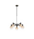 Worcester Swing Arm Telescopic Pendant 5 Light E14 Satin Nickel/Satin Black/Amber Fade Wine Glass Glass-1
