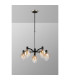 Worcester Swing Arm Telescopic Pendant 5 Light E14 Satin Nickel/Satin Black/Amber Fade Wine Glass Glass-3
