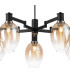 Worcester Swing Arm Telescopic Pendant 5 Light E14 Satin Nickel/Satin Black/Amber Fade Wine Glass Glass-7