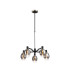 Worcester Swing Arm Telescopic Pendant 5 Light E14 Satin Nickel/Satin Black/Smoke Fade Wine Glass Glass-1