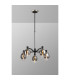 Worcester Swing Arm Telescopic Pendant 5 Light E14 Satin Nickel/Satin Black/Smoke Fade Wine Glass Glass-3