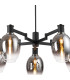 Worcester Swing Arm Telescopic Pendant 5 Light E14 Satin Nickel/Satin Black/Smoke Fade Wine Glass Glass-7
