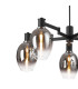 Worcester Swing Arm Telescopic Pendant 5 Light E14 Satin Nickel/Satin Black/Smoke Fade Wine Glass Glass-8