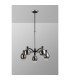 Worcester Swing Arm Telescopic Pendant 5 Light E14 Satin Nickel/Satin Black/Smoke Fade Wine Glass Glass-10