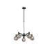 Worcester Swing Arm Telescopic Pendant 5 Light E14 Satin Nickel/Satin Black/Smoke Plated Round Segment Glass-1
