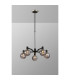 Worcester Swing Arm Telescopic Pendant 5 Light E14 Satin Nickel/Satin Black/Smoke Plated Round Segment Glass-3