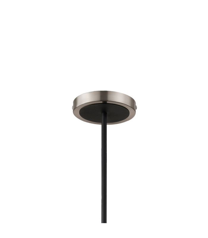 Worcester Swing Arm Telescopic Pendant 5 Light E14 Satin Nickel/Satin Black/Smoke Plated Round Segment Glass-5