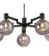 Worcester Swing Arm Telescopic Pendant 5 Light E14 Satin Nickel/Satin Black/Smoke Plated Round Segment Glass-7