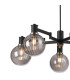 Worcester Swing Arm Telescopic Pendant 5 Light E14 Satin Nickel/Satin Black/Smoke Plated Round Segment Glass-8