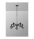 Worcester Swing Arm Telescopic Pendant 5 Light E14 Satin Nickel/Satin Black/Smoke Plated Round Segment Glass-10