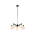 Worcester Swing Arm Telescopic Pendant 5 Light E14 Satin Nickel/Satin Black/White Round Speckled Glass-1