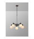 Worcester Swing Arm Telescopic Pendant 5 Light E14 Satin Nickel/Satin Black/White Round Speckled Glass-3