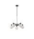 Worcester Swing Arm Telescopic Pendant 5 Light E14 Satin Nickel/Satin Black/White Round Speckled Glass-4