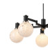 Worcester Swing Arm Telescopic Pendant 5 Light E14 Satin Nickel/Satin Black/White Round Speckled Glass-8