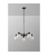 Worcester Swing Arm Telescopic Pendant 5 Light E14 Satin Nickel/Satin Black/White Round Speckled Glass-10