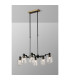 Worcester Swing Arm Telescopic Linear Pendant 6 Light E14 Brass/Satin Black/Clear Striped Cylinder Glass-3