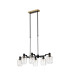 Worcester Swing Arm Telescopic Linear Pendant 6 Light E14 Brass/Satin Black/Clear Striped Cylinder Glass-5