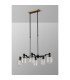 Worcester Swing Arm Telescopic Linear Pendant 6 Light E14 Brass/Satin Black/Clear Striped Cylinder Glass-10