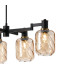 Worcester Swing Arm Telescopic Linear Pendant 6 Light E14 Brass/Satin Black/Amber Twisted Cylinder Glass-9