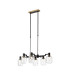 Worcester Swing Arm Telescopic Linear Pendant 6 Light E14 Brass/Satin Black/Clear Twisted Cylinder Glass-1