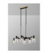 Worcester Swing Arm Telescopic Linear Pendant 6 Light E14 Brass/Satin Black/Clear Twisted Cylinder Glass-3