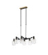 Worcester Swing Arm Telescopic Linear Pendant 6 Light E14 Brass/Satin Black/Clear Twisted Cylinder Glass-5