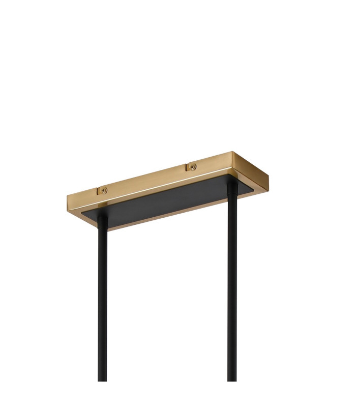 Worcester Swing Arm Telescopic Linear Pendant 6 Light E14 Brass/Satin Black/Clear Twisted Cylinder Glass-6