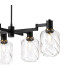 Worcester Swing Arm Telescopic Linear Pendant 6 Light E14 Brass/Satin Black/Clear Twisted Cylinder Glass-9