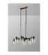 Worcester Swing Arm Telescopic Linear Pendant 6 Light E14 Brass/Satin Black/Clear Twisted Cylinder Glass-10